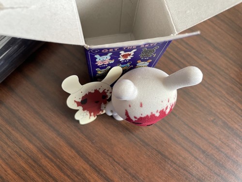 Kidrobot Dunny 3" 2009 Luke Chueh Fuzz & Blood Vinyl Art Toy - Picture 2 of 5