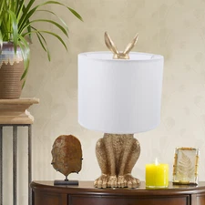 Rabbit Table Lamp Modern Golden Lamp Desk Light Office Bedroom