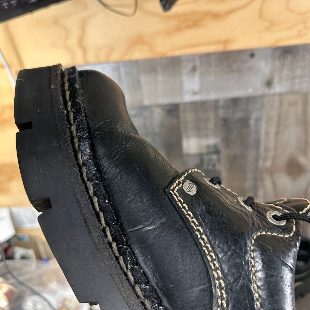 London Underground Chunky Goth Punk Leather Shoes, Slight London Underground Chunky Goth Punk Leather Shoes, Slight