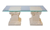 Barocktisch Glastisch Griechischer Couchtisch SäUlentisch Wohnzimmertisch Antik
