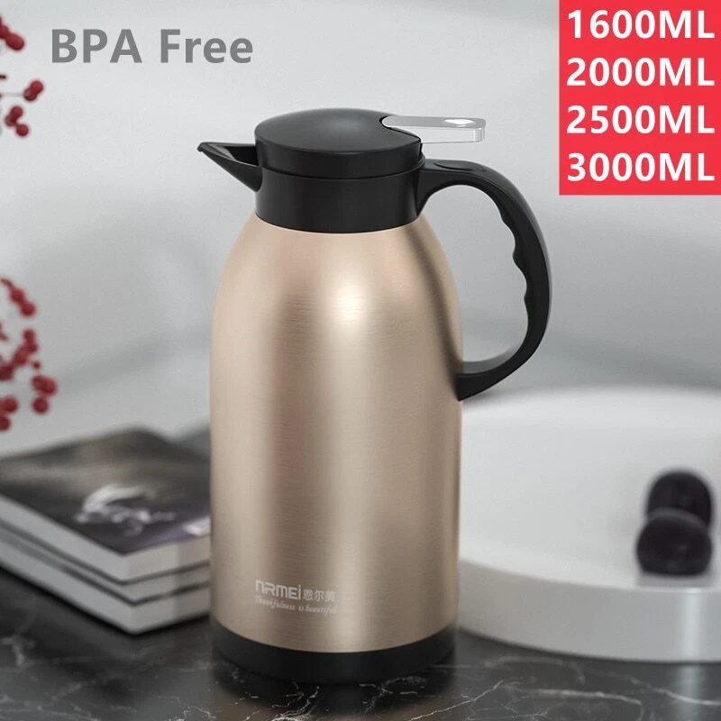 2/3L Large Capacity Stainless Steel Thermal Coffee Carafe Office Thermos  Kettle