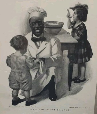 1911 Cream Of Wheat Ad ''First Aid To The Injured'' By W. V. Cahill Black/White