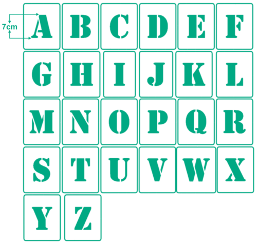 Einzelne Buchstaben 7cm hoch ● ABC Wand - Mal -Textil - Schablonen  - Bild 1 von 28