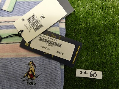 Ralph Lauren RLX Womens CC Logo Knit Golf Polo Tank Pink/Blue