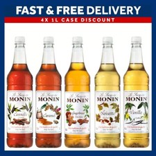 Monin Coffee Syrups Full Case - 4 x 1 Litre Bottles - AS USED BY COSTA COFFEE!