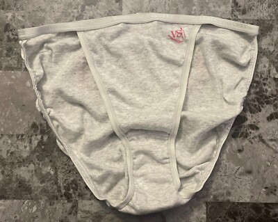 VICTORIA'S SECRET L SKI BUM STAR 100% COTTON VINTAGE RARE STRING BIKINI PANTIES