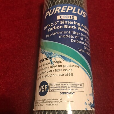 Single (1) PUREPLUS 1 Micron 2.5''x10'' Whole House Water Filter fits Aquaboon CTO