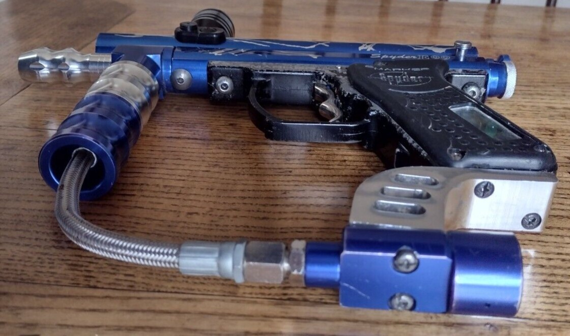 Spyder E99 Blue Electronic Paintball Gun Extra Burst Auto E Marker