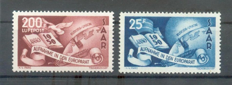 Saar 297/98 Europarat Luxus MNH Postfrisch 220EUR (70222)