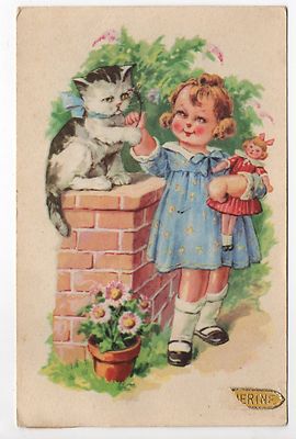 Tier KATZE Katze Katzen Karte Nr. 4 Kind Mädchen Katze