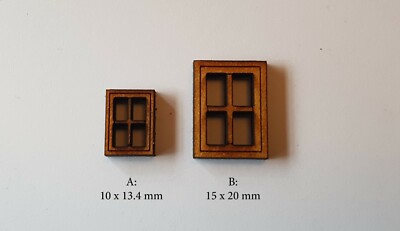 10er Pack MDF Laser Cut Fenster für Gelände Gebäude D&D Warhammer 28mm Eisenbahn 