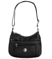 GIANI BERNINI pebbled faux-leather women's hobo shoulder bag -BLACK - NEW!!!
