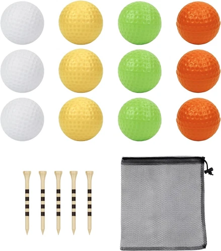 12 Pack Foam Golf Practice Balls - Realistic Feel and Limited Flight Training - Picture 1 of 6