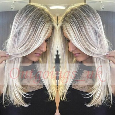 100 Real Human Hair Wig Balayage Ash Blonde Full Lace Front Wigs With Baby Hair Ebay