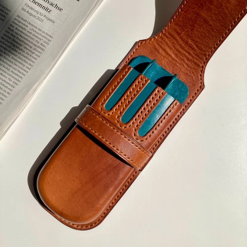 Leder-Stiftetui für Drei Stifte Füllfederhalter Etui für Montblanc Ledermäppchen - Bild 3 von 11