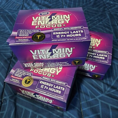 (48 Pack) Vitamin Energy  Focus+ Berry Energy Shots, Clinically Proven