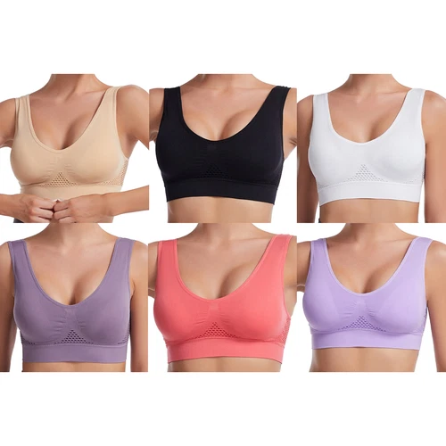 Womens Plus Size Sports Bra Form Bustier Top Breathable Underwear Yoga Gym Bra @ - Picture 1 of 28
