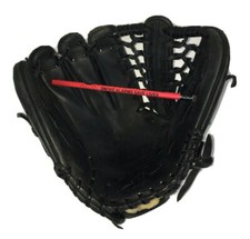 Vintage VALLE J M Pro Tiger Black Leather Left-Hand Thrower Baseball Mitt