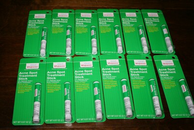 Lot of 12 Walgreens Acne Spot Treatment Stick - 2% Salicylic Acid Acne Treatment