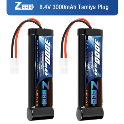 2x Zeee 8.4V 3000mAh Ni-MH Battery High Power Tamiya Plug for RC Car Boat Tank