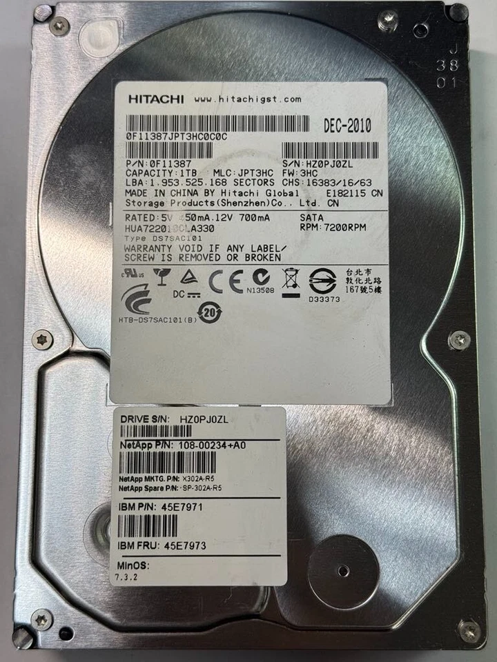 NetApp 1TB 108-00234 SP-302A-R5 WD1002FBYS-05A6B0 3 Gb/s SATA HDD 3.5" - Image 4 of 4