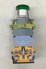 Yuco P22XPMA-IG-1 22MM Extended Push Button Illuminated 24V Green