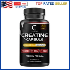 Creatine Monohydrate Capsules - Supports Muscle Growth - Pure Creatine - 90 Caps
