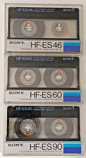 Lotto 3x SONY HF-ES 46 60 90 1985 musicassette vergini cassette tape vintage