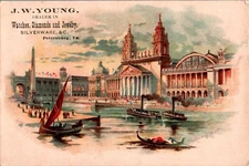 J. W. Young, Watches, Diamonds, Silver, Italian Scene, Victorian Trade Card