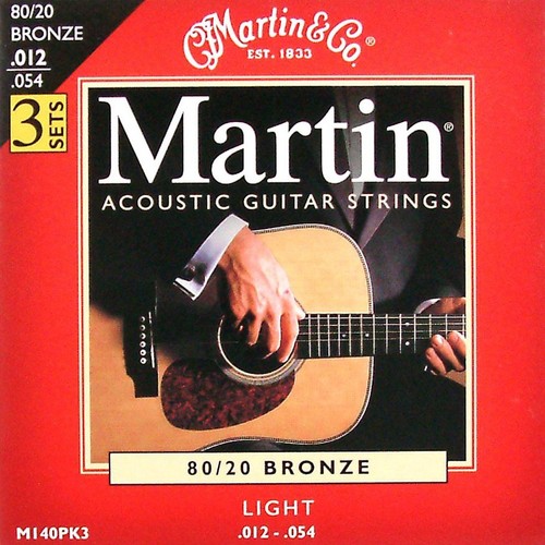 3 Sets / Paquete Cuerdas de Guitarra Acústica Martin Bronce Ligeras 12-54 |  eBay