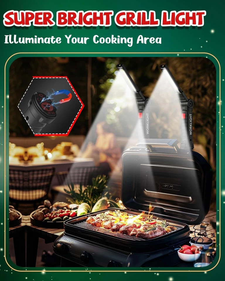 Coquimbo 2 Pack Rechargeable LED Work Light – Magnetic Flashlight Tool for Men - Image 4 of 4