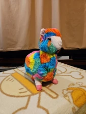 2016 Kellytoy Approx 12" Rainbow Tie Dye Multicolor Llama Stuffed Animal Plush
