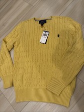 NWT Polo Ralph Lauren Knit Sweater Boys M 10/12 YELLOW
