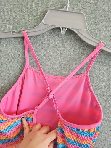 NWT Thereabouts Swimwear 1-piece Pink Stripe Swimsuit Girls Size XL (16) - Picture 5 of 9