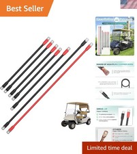 EZGO Compatible Golf Cart Battery Cables - 4 Gauge Copper Wire Kit, 7 Cables