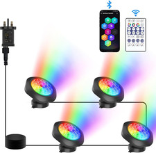 Pond Lights, RGB Underwater Landscape Lights Mains Powered, IP68 Waterproof Aqua