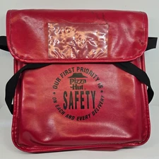 Vintage Pizza Hut Insulated Delivery Bag Red Safey Priority USA Vinyl Creations