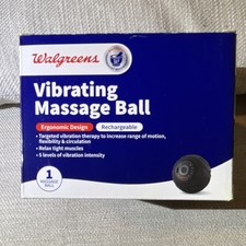 Walgreens Vibrating Massage Ball Rechargeable Ergonomic Multispeed Black