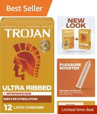 Stimulations Ultra Ribbed Spermicidal Condoms, 12 Count