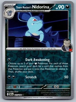 Pokémon Destined Rivals - Reverse Holo Team Rocket's Nidorina 115