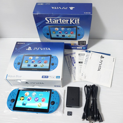 SONY PlayStation PS Vita console PCH-2000 Aqua Blue with box Tested Import Japan