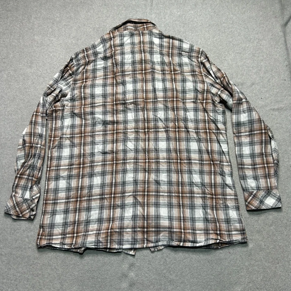 Ascend Flannel Shirt Mens 2XLT Khaki Plaid Button Up Long Sleeve Outdoor Casual - Image 3 of 4