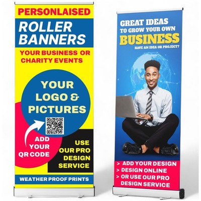 Personalisiertes Roll Up Banner, individuelles Klimmzug Banner für Geschäftsveranstaltungen & Promo