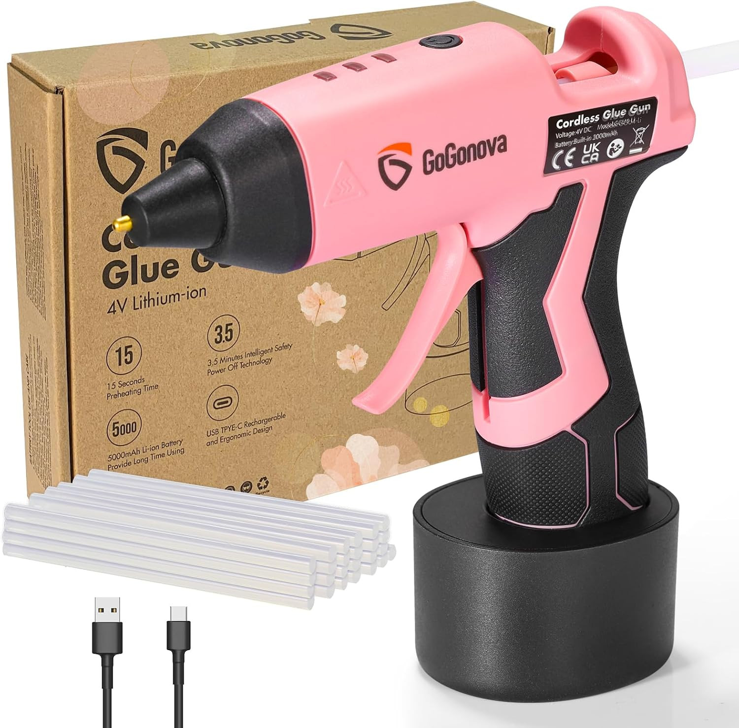 Pistola Incollatrice Senza Fili USB - Ideale per Scrapbooking e Decò