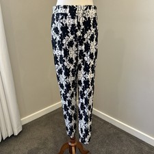 Joseph Ribkoff Pants Women’s AU 10 Black White Floral Abstract Stretch Slim