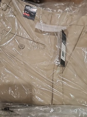 Mens CHINO PANTS Galaxy by Harvic 34X32 Khaki Stretch Flat Front MSRP $34.50 NWT