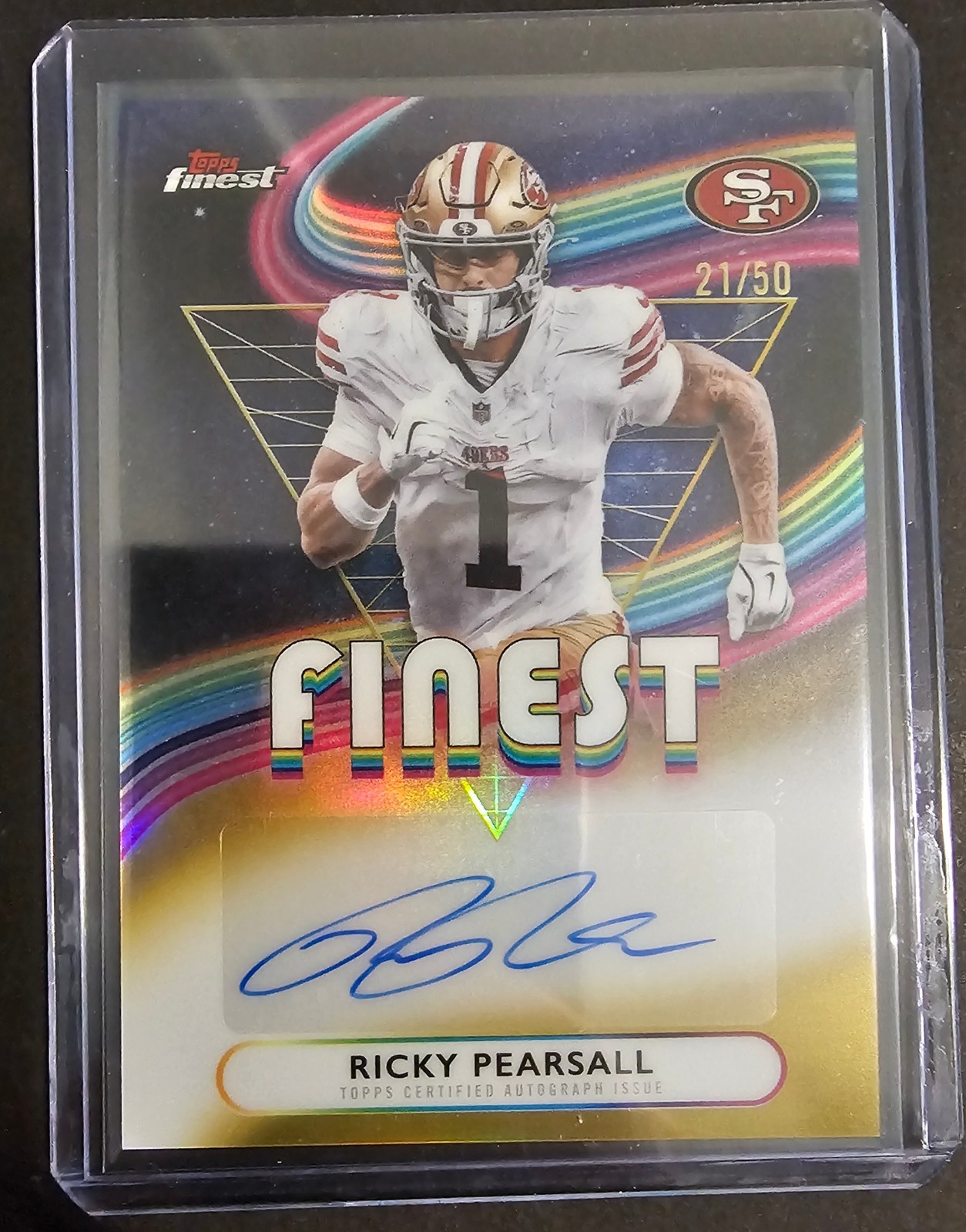 2025 Topps Finest Autographs Ricky Pearsall Auto Gold Refractor /50