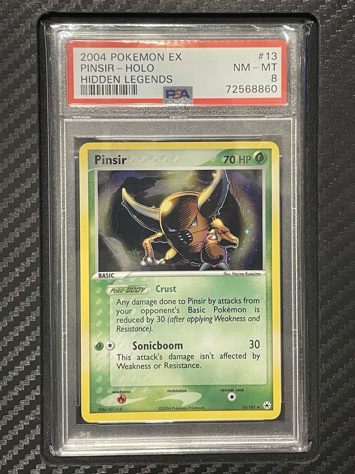 2004 PSA 8 Pinsir #13 Holo Rare Pokemon TCG EX Hidden Legends