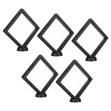 5.5" x 5.5" 3D Floating Display Case, 5pcs with Base Stand, Black