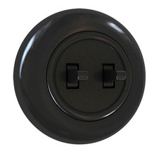 Doppel-wippschalter Retro Vintage Schwarz Unterputz Schalter